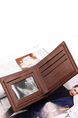 Brown Leatherette Credit Card Photo Holder Bifold Men Wallet