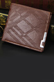Brown Leatherette Photo Holder Credit Card Bifold Men Wallet