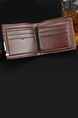 Brown Leatherette Photo Holder Credit Card Bifold Men Wallet