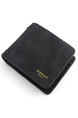 Black Leatherette Credit Card Photo Holder Bifold Men Wallet