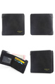 Black Leatherette Credit Card Photo Holder Bifold Men Wallet