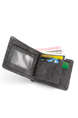 Black Leatherette Credit Card Photo Holder Bifold Men Wallet