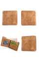 Light Brown Leatherette Credit Card Photo Holder Bifold Men Wallet