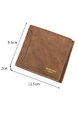 Dark Coffee Leatherette Credit Card Photo Holder Bifold Men Wallet