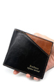 Black Leatherette Credit Card Photo Holder Organizer Bifold Men Wallet