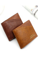 Brown Leatherette Credit Card Photo Holder Organizer Bifold Men Wallet