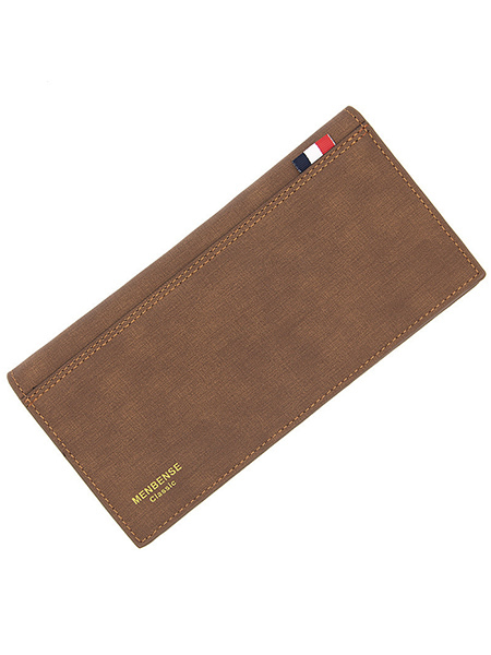 Coffee Leatherette Credit Card Photo Holder Organizer Bifold Men Wallet