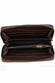 Dark Coffee Leatherette Credit Card Photo Holder Organizer Zip-Around Clutch Men Wallet