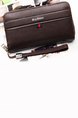 Dark Coffee Leatherette Credit Card Photo Holder Organizer Zip-Around Clutch Men Wallet