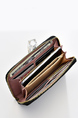 Black Leatherette Credit Card Photo Holder Organizer Zip-Around Clutch Wallet