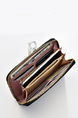 Black Leatherette Credit Card Photo Holder Organizer Zip-Around Clutch Wallet