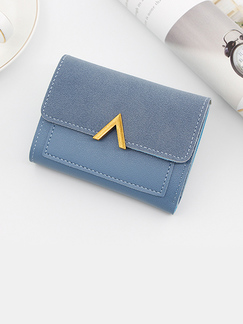 Blue Leatherette Credit Card Photo Holder Organizer Envelope Wallet