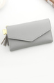 Gray Leatherette Credit Card Photo Holder Organizer Envelope Wallet