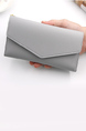 Gray Leatherette Credit Card Photo Holder Organizer Envelope Wallet