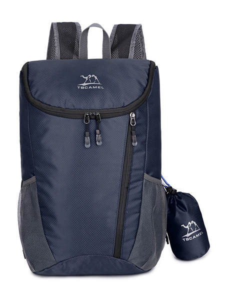 Navy Blue Nylon Outdoor Backpack Bag