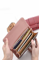 Brown Leatherette Credit Card Photo Holder Organizer Envelope Wallet