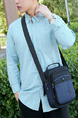 Black and Blue Canvas Shoulder Hand Men Bag