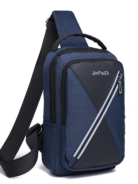 Blue Canvas Shoulder Men Bag