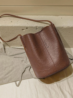 Brown Leatherette Shoulder Tote Bag