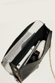 Black Leatherette Chain Handle Shoulder Bag