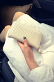 White Leatherette Zip Around Clutch Wallet