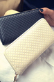 White Leatherette Zip Around Clutch Wallet