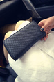 Black Leatherette Zip Around Clutch Wallet