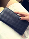 Black Leatherette Zip Around Clutch Wallet