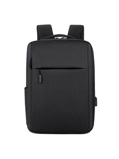 Black Canvas Laptop Backpack Men Bag
