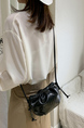 Black Leatherette Shoulder Bag