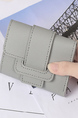 Grey Leatherette Photo Holder Credit Card Trifold Wallet