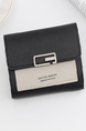 Black Leatherette Photo Holder Credit Card Trifold Wallet