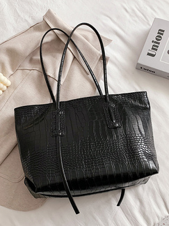 Black Leatherette Hand Bag