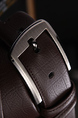 Brown Single Buckle Classic Leather Men Belt