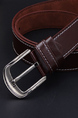 Brown Single Buckle Classic Leather Men Belt