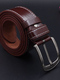 Brown Single Buckle Classic Leather Men Belt 