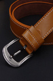 Orange Single Buckle Classic Leather Men Belt