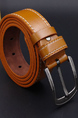 Orange Single Buckle Classic Leather Men Belt