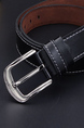 Black Single Buckle Classic Leather Men Belt