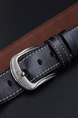 Black Single Buckle Classic Leather Men Belt