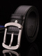 Black Single Buckle Classic Leather Men Belt 