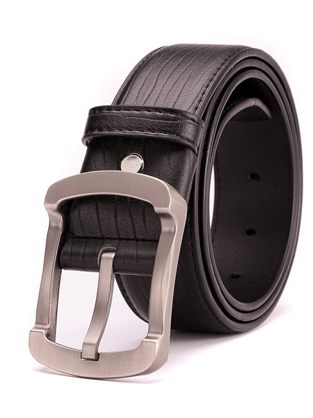 Black Single Buckle Classic Leather Men Belt