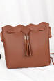 Brown Leatherette Hobo Shoulder Bag