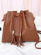 Brown Leatherette Hobo Shoulder Bag