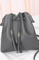 Grey Leatherette Hobo Shoulder Bag