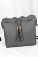 Grey Leatherette Hobo Shoulder Bag
