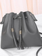 Grey Leatherette Hobo Shoulder Bag