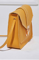 Yellow Leatherette Satchel Shoulder Bag