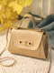 Golden Leatherette Hand Shoulder Bag