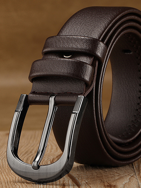 Brown Classic Leatherette Men Belt